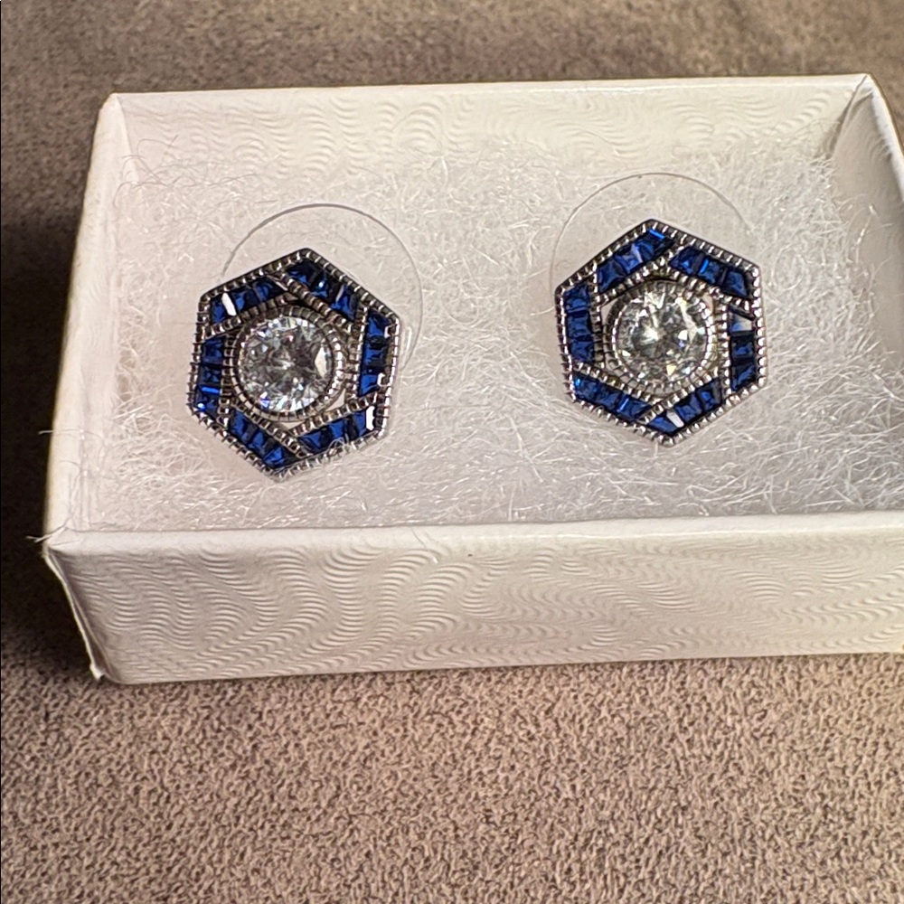 Antique Look Sterling Silver Post Earrings